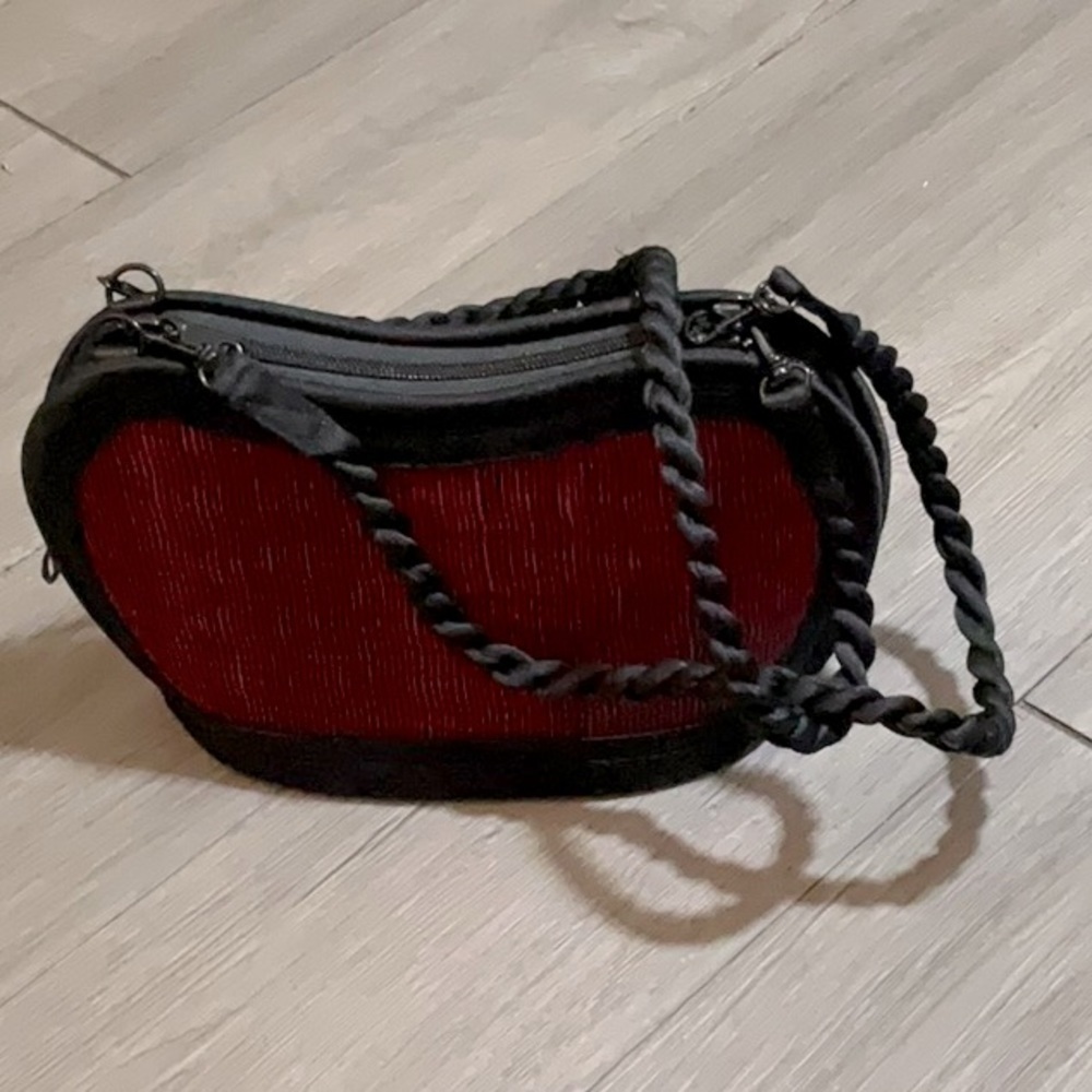Baskets of Cambodia Red & Black Shoulder Bag